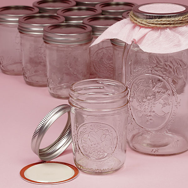 24ea - 5 oz Round Glass Jar with Lid by Paper Mart, White